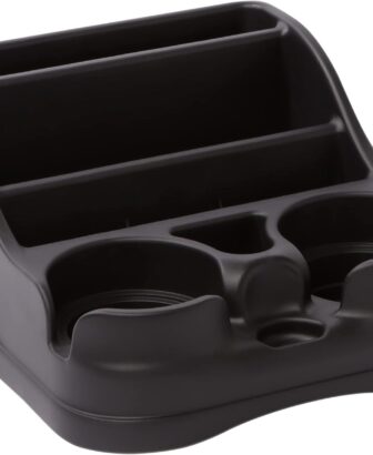 Moblorg Small Center Console for Cars, Trucks, Minivans, SUVs, Vehicle Organizer, Cup Holders, Recycled Plastic, Made in USA (Black)